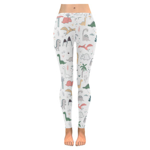 Cute cartoon dinosaurs tree pattern Women's Legging Fulfilled In US