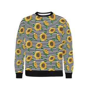 sunflowers ribbon background Men's Crew Neck Sweatshirt