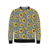 sunflowers ribbon background Men's Crew Neck Sweatshirt