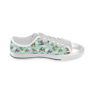 Helicopter design pattern Men's Low Top Shoes White