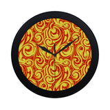 Fire flame design pattern Elegant Black Wall Clock