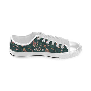 Snake forest pattern Men's Low Top Shoes White
