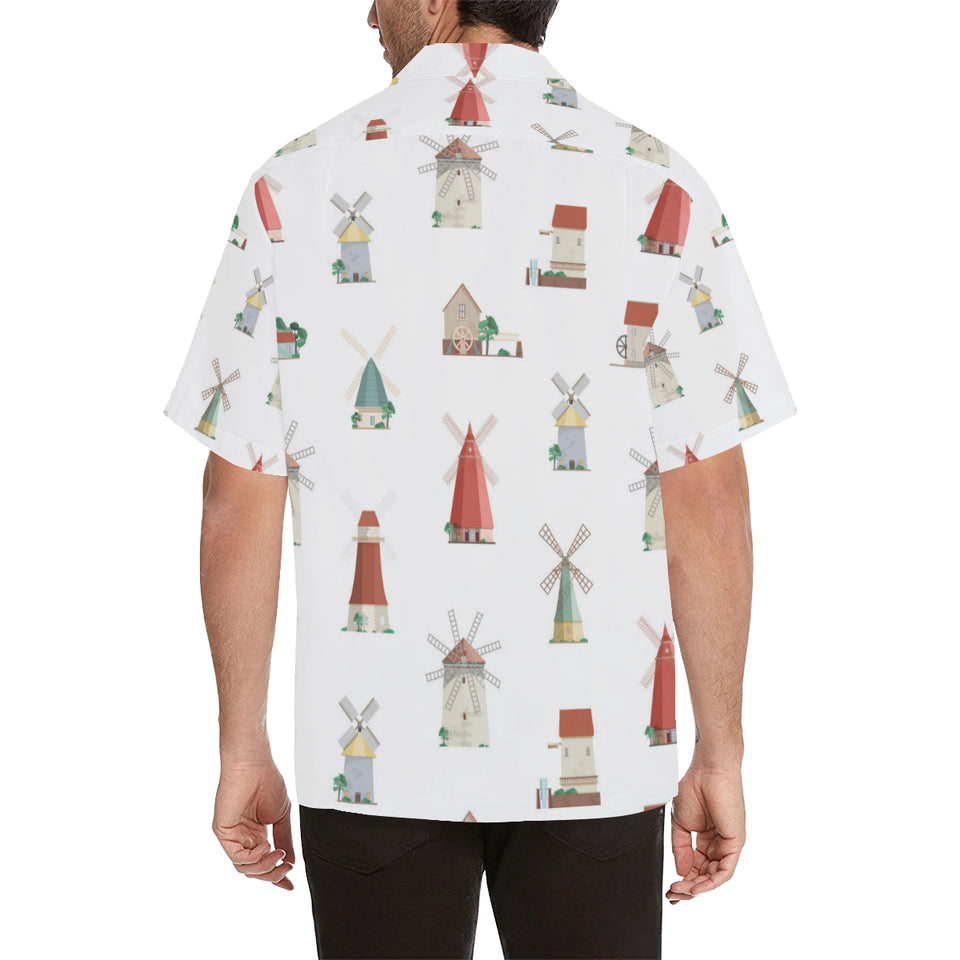 windmill design pattern Men's All Over Print Hawaiian Shirt