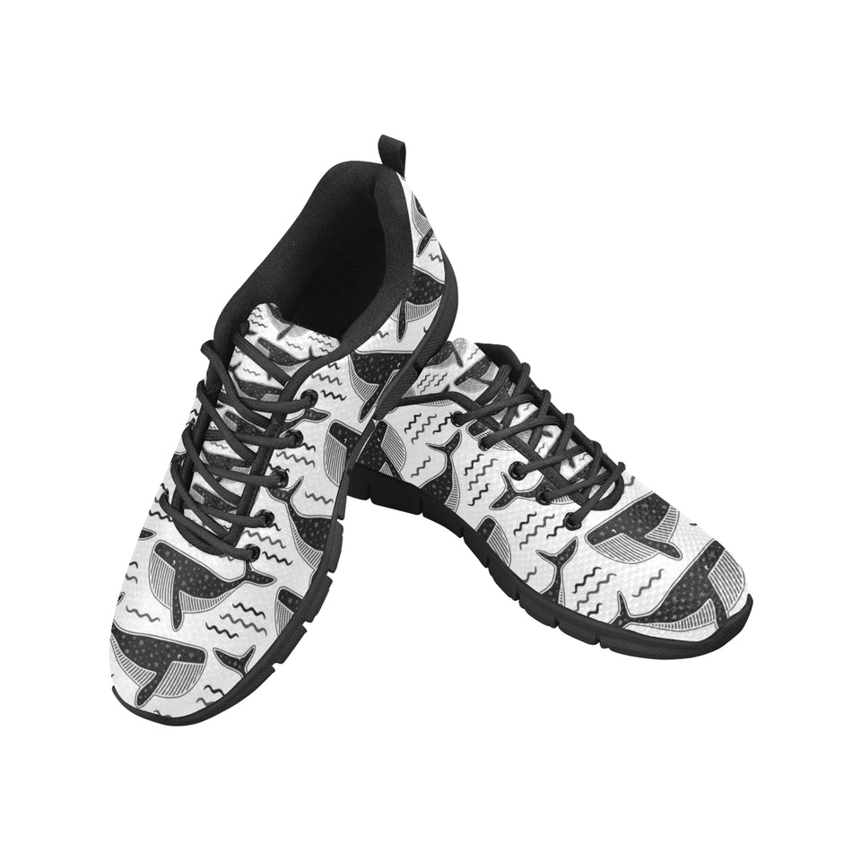 Black whale pattern Women's Sneaker Shoes