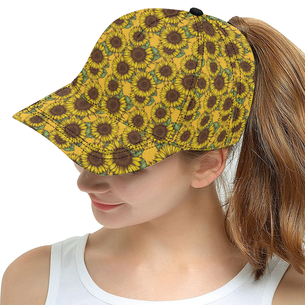 Sunflower pattern All Over Print Snapback Cap