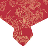 Gold dragons red background Tablecloth