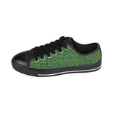 Crocodile Skin Printed Men's Low Top Canvas Shoes Black