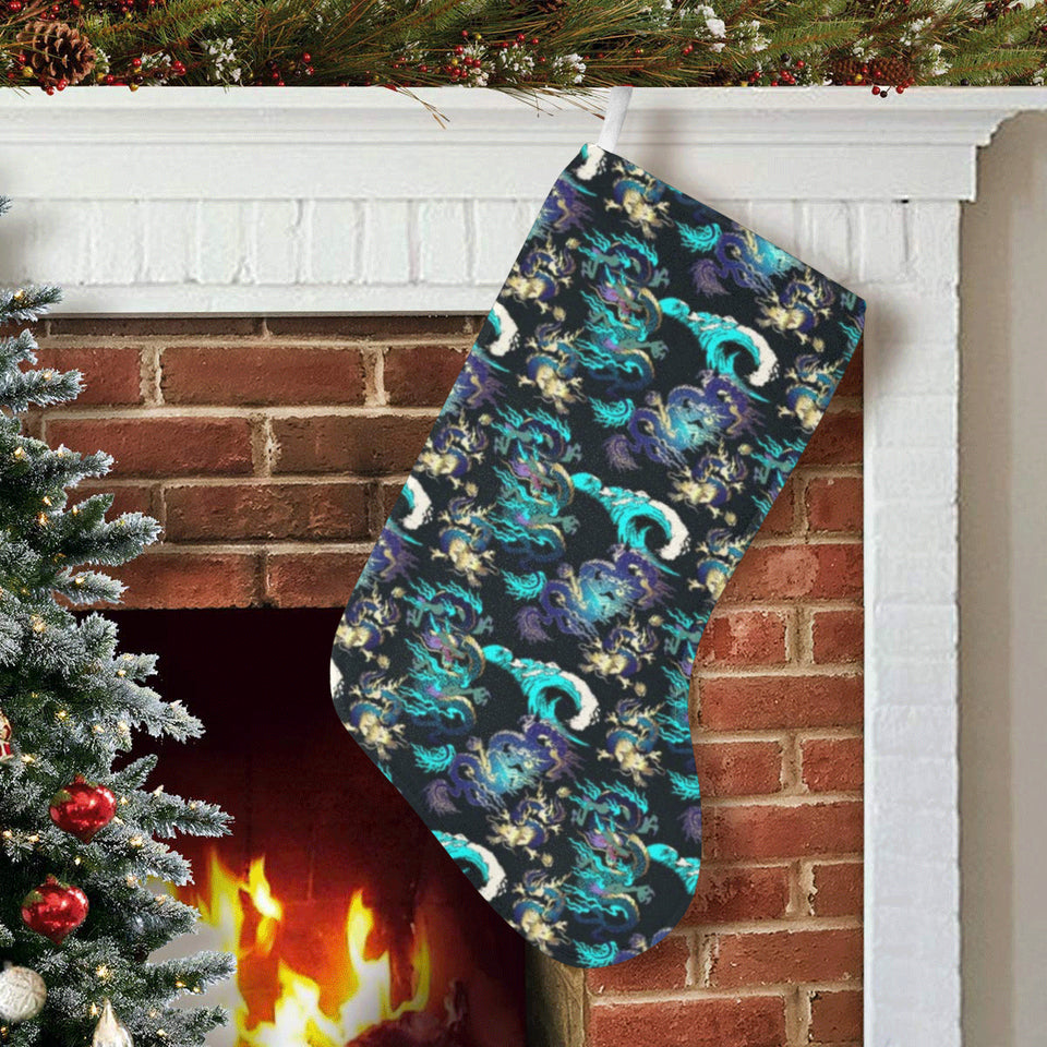 Dragon sea wave pattern Christmas Stocking