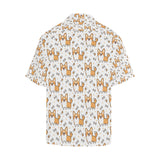 Cute corgi heart star bone pattern Men's All Over Print Hawaiian Shirt