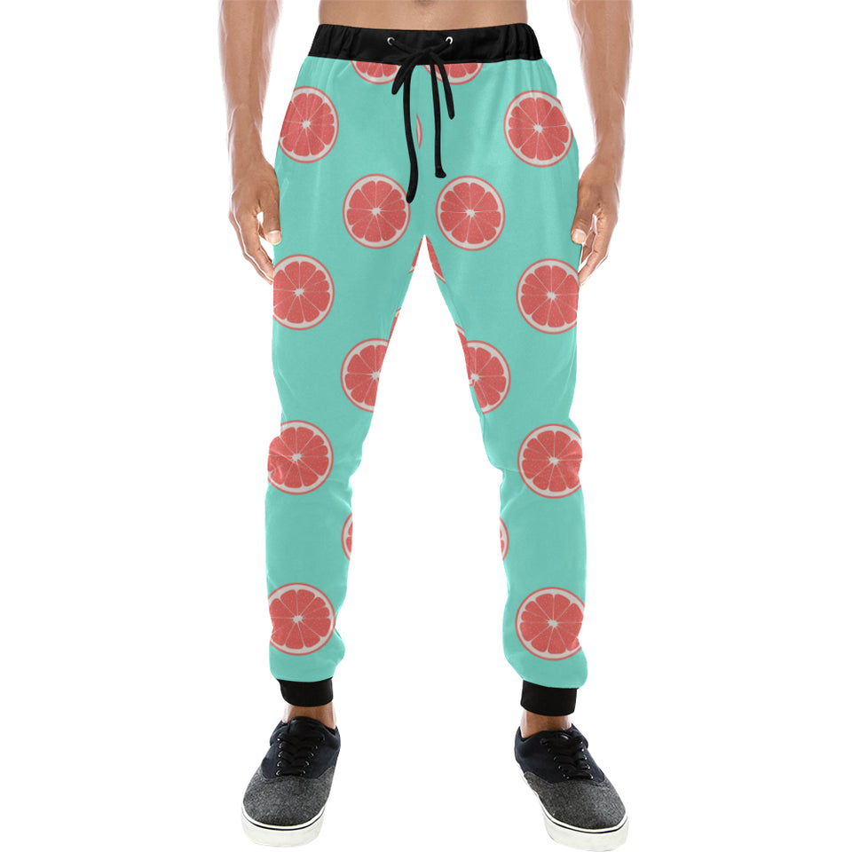 Grapefruit green background Unisex Casual Sweatpants