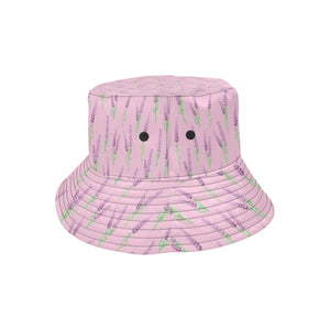 Lavender pattern pink background Unisex Bucket Hat