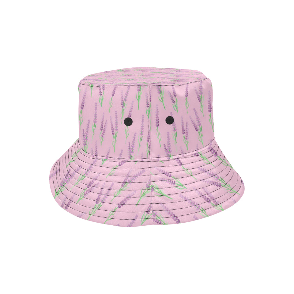 Lavender pattern pink background Unisex Bucket Hat