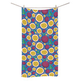 Passion fruit blue background Bath Towel