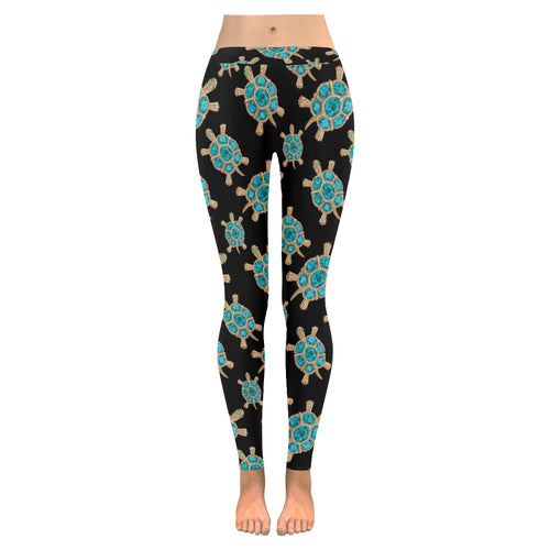 Sea turtle blue stone pattern Women's Legging Fulfilled In US