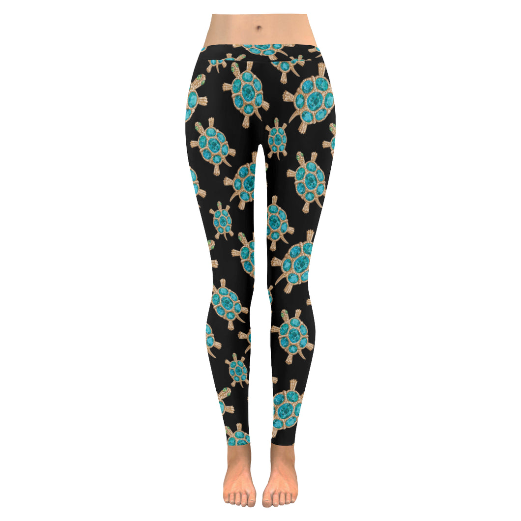 Sea turtle blue stone pattern Women's Legging Fulfilled In US