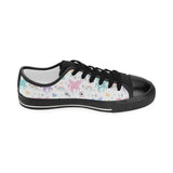 colorful unicorn rainbow heart pattern Kids' Boys' Girls' Low Top Canvas Shoes Black