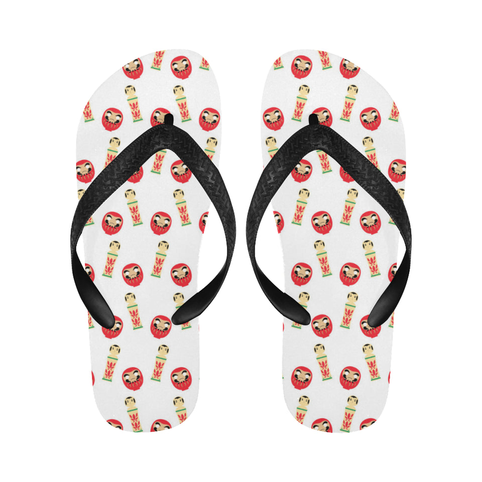 Daruma japanese wooden doll Unisex Flip Flops