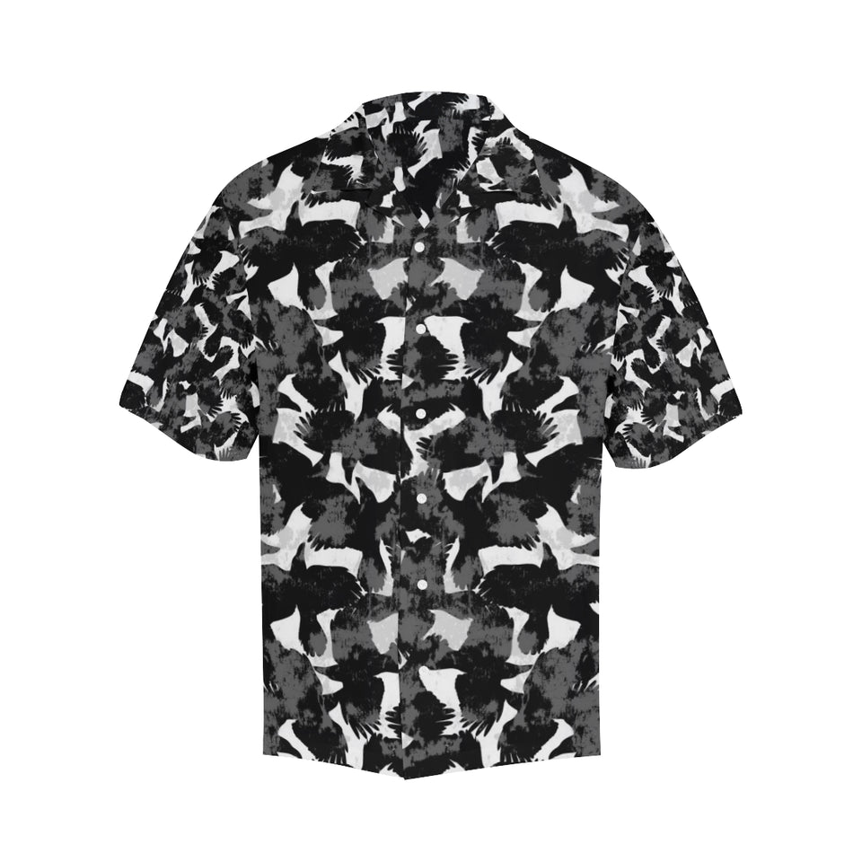 Crow illustration pattern Men's All Over Print Hawaiian Shirt