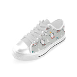 Cute Penguin christmas pattern Men's Low Top Shoes White
