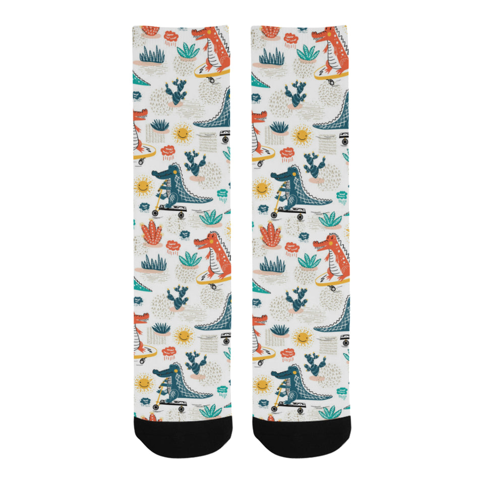 Cute Crocodile Pattern Crew Socks