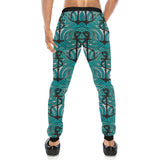 Anchor nautical green background Unisex Casual Sweatpants