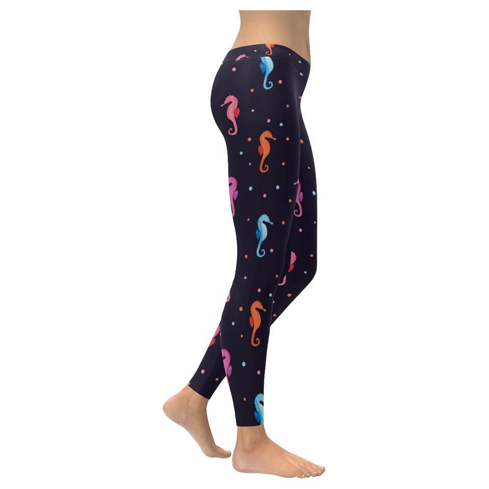 Watercolor colorful seahorse pattern Women's Legging Fulfilled In US