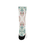 Square floral indian flower pattern Crew Socks