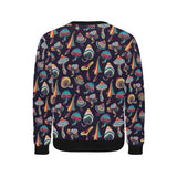 Colorful mushroom pattern Men's Crew Neck Sweatshirt