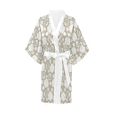 Scallop shell pattern Women's Short Kimono Robe