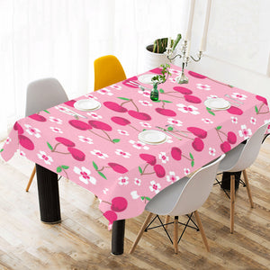 cherry flower pattern pink background Tablecloth