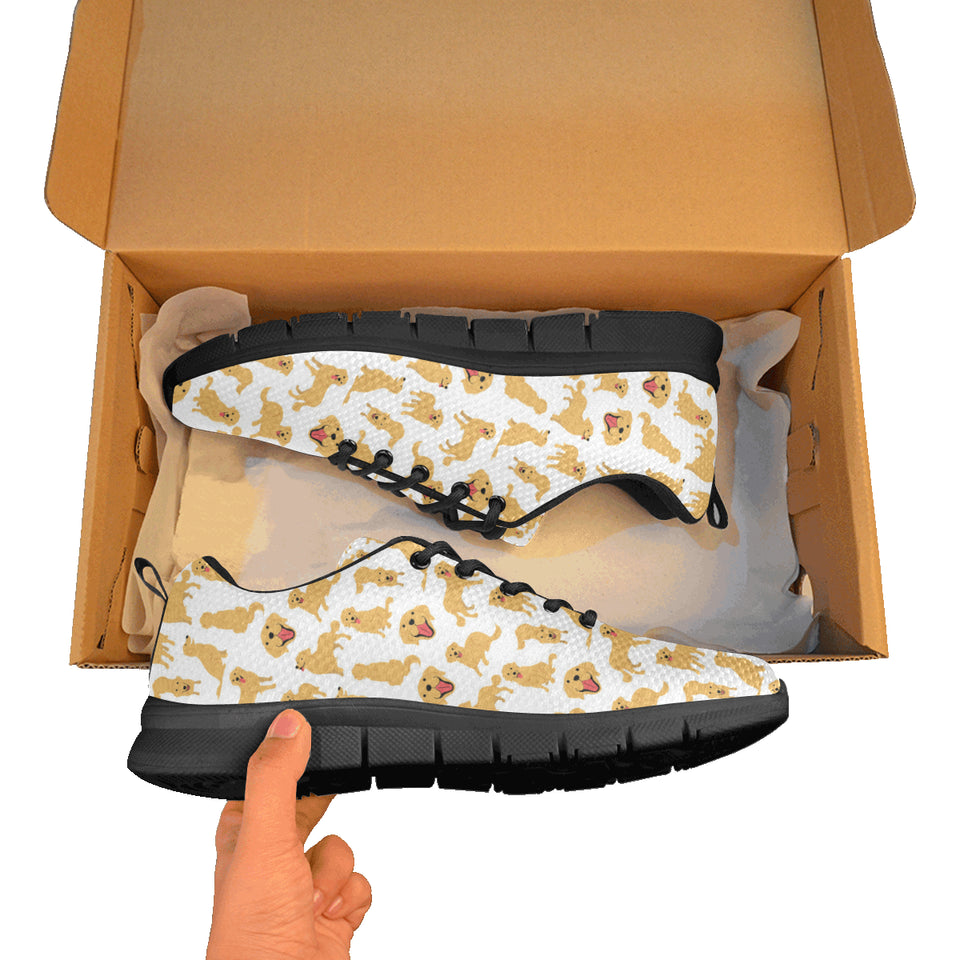 Golden Retriever Pattern Print Design 05 Women's Sneaker Shoes