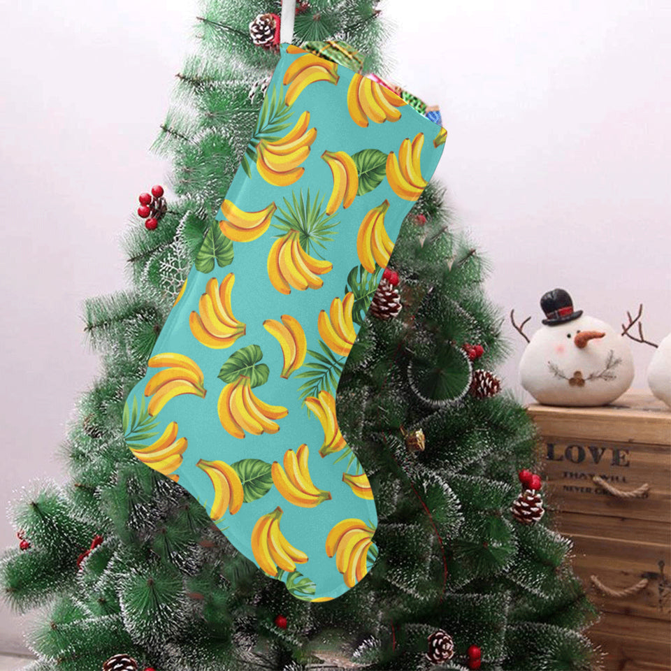 Banana Palm Leaves pattern background Christmas Stocking