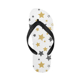 hand drawn gold black star pattern Unisex Flip Flops