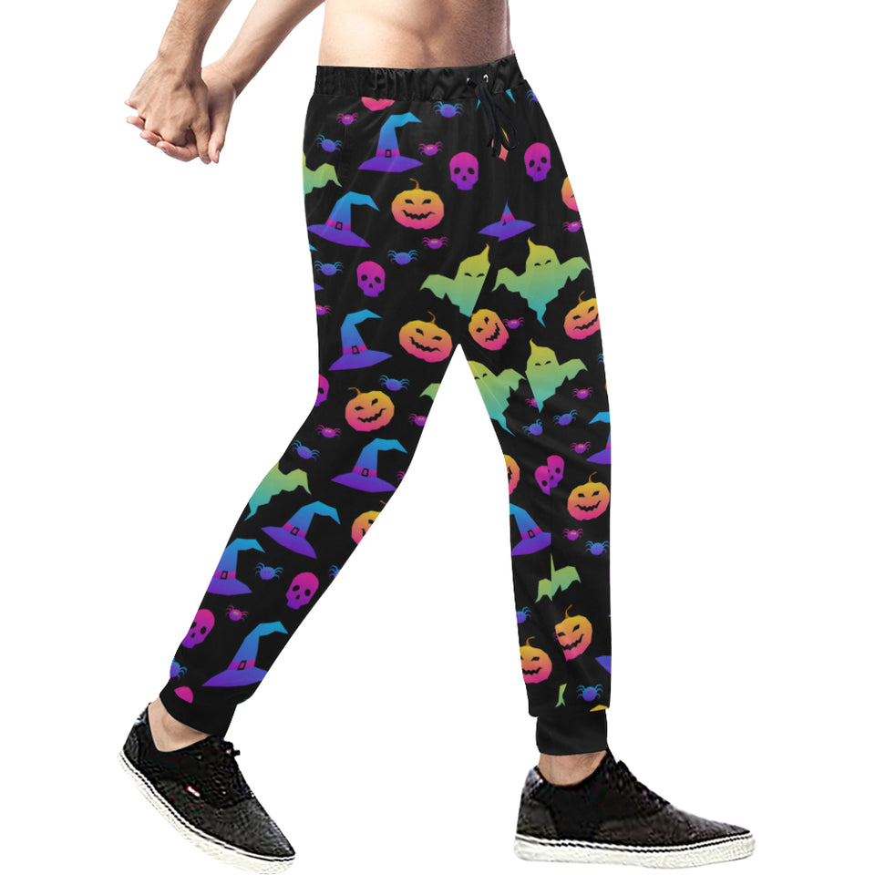 Colorful halloween background Unisex Casual Sweatpants