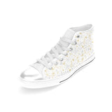 Christmas tree Christmas element Silver gold patte Women's High Top Canvas Shoes White