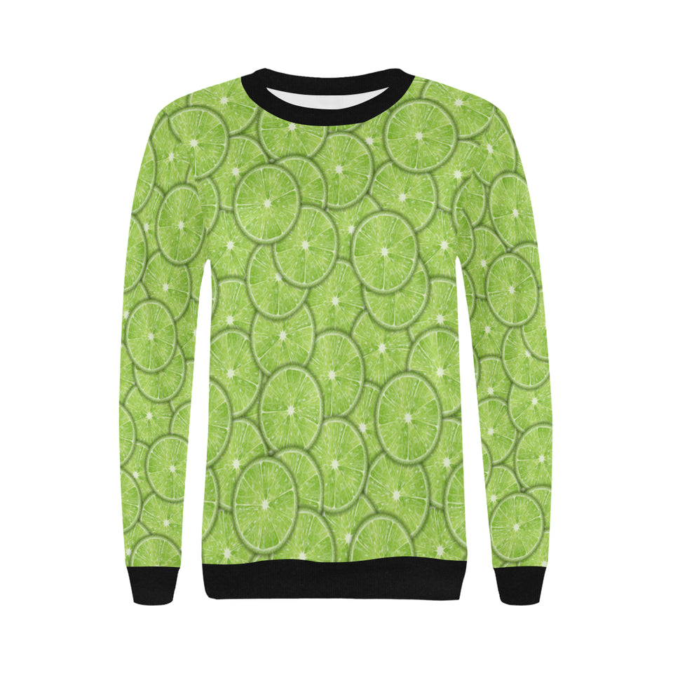 Slices of Lime pattern Women's Crew Neck Sweatshirt