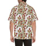 Red tulips and daffodils pattern Men's All Over Print Hawaiian Shirt