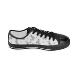 Watercolor cute rabbit pattern Women's Low Top Canvas Shoes Black