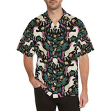 Unicorns forest background Men's All Over Print Hawaiian Shirt