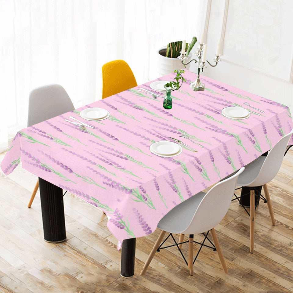 Lavender pattern pink background Tablecloth
