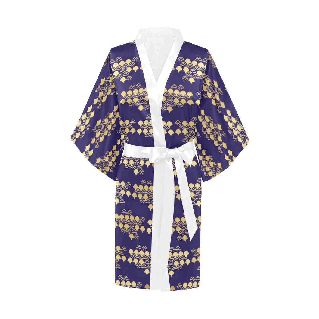 Beautiful japanese fan pattern Women's Short Kimono Robe