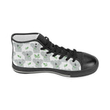 Hand drawn Koala leaves pattern Women's High Top Canvas Shoes Black