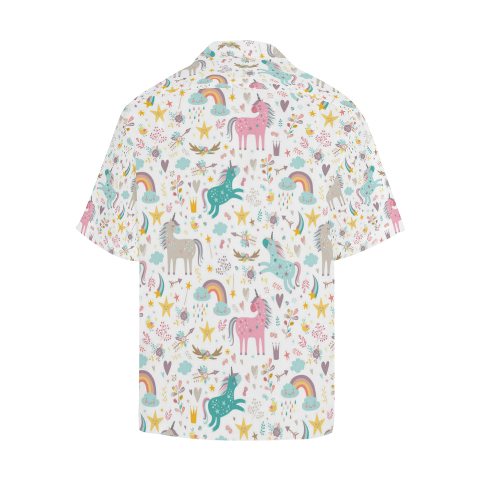 Colorful unicorn pattern Men's All Over Print Hawaiian Shirt