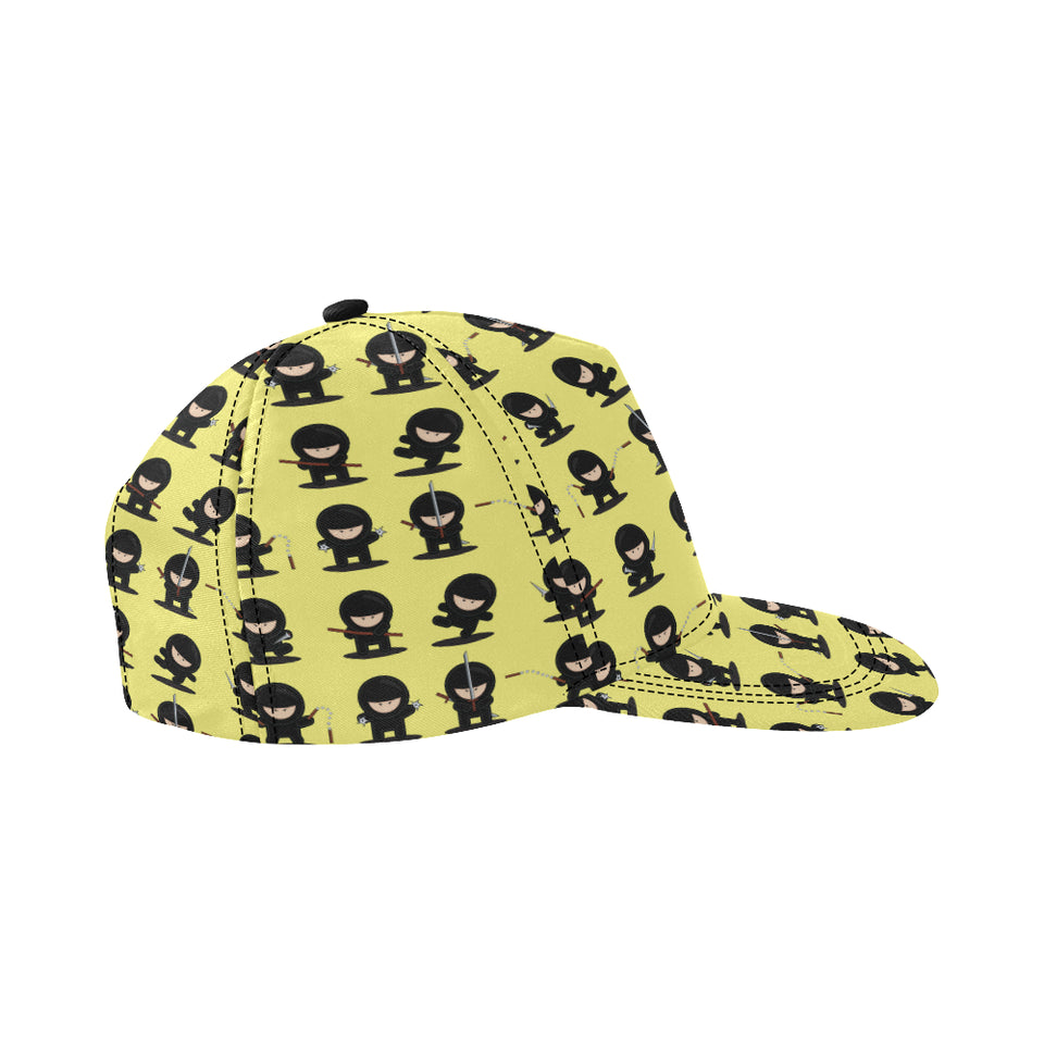 Cute ninja yellow background All Over Print Snapback Cap