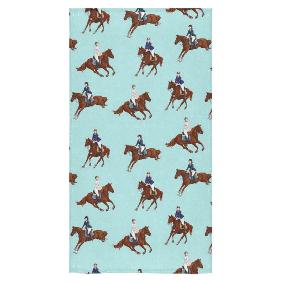 Horses running horses rider pattern Bath Towel