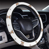 Greyhound Pattern Print Design 05 Car Steering Wheel Cover