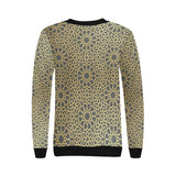 arabic star gold pattern Women's Crew Neck Sweatshirt