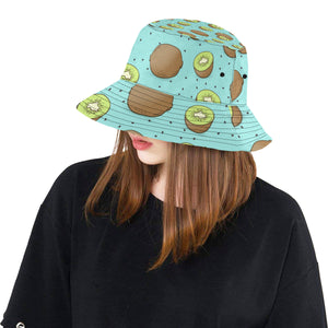 Kiwi blue background Unisex Bucket Hat