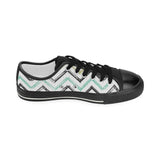 zigzag  chevron paint pattern Kids' Boys' Girls' Low Top Canvas Shoes Black