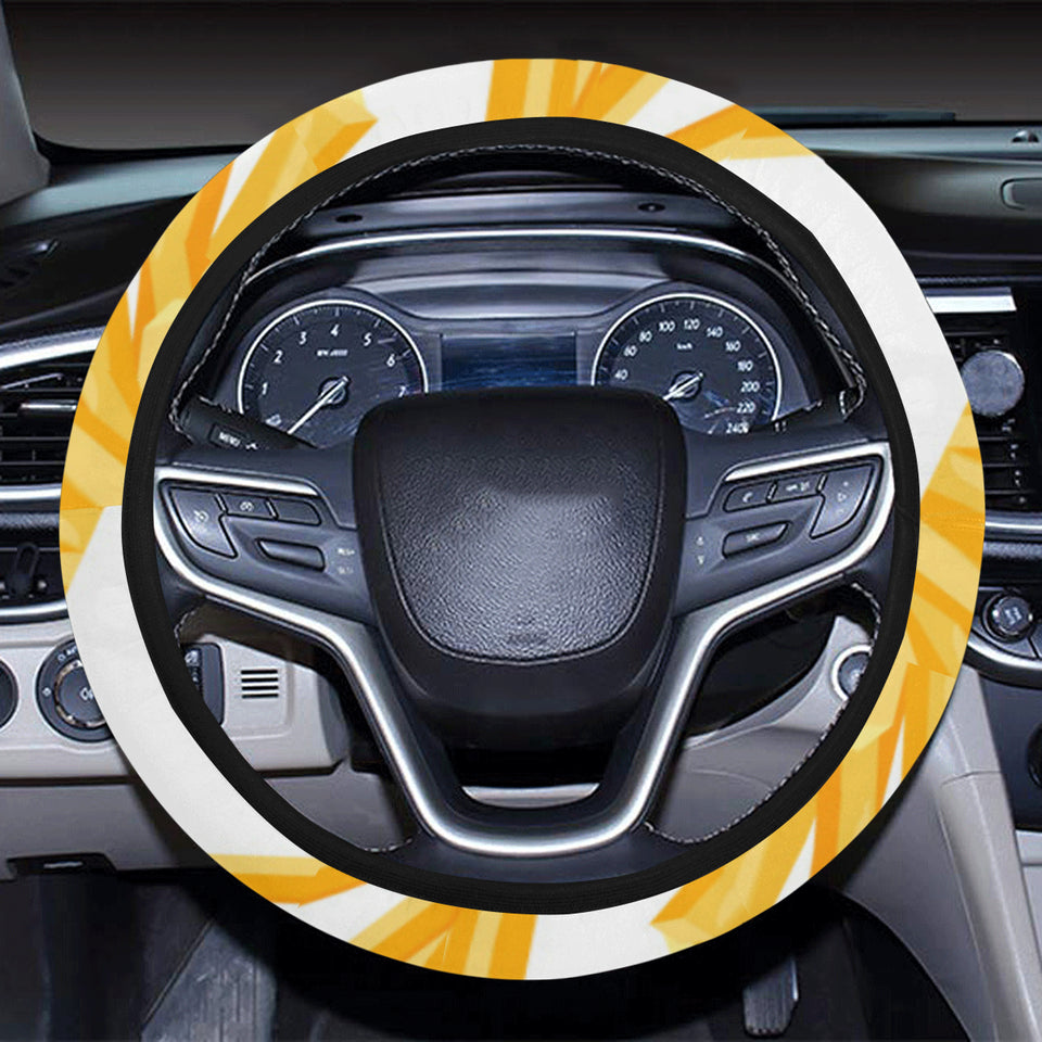 French fries white paper box pattern Car Steering Wheel Cover